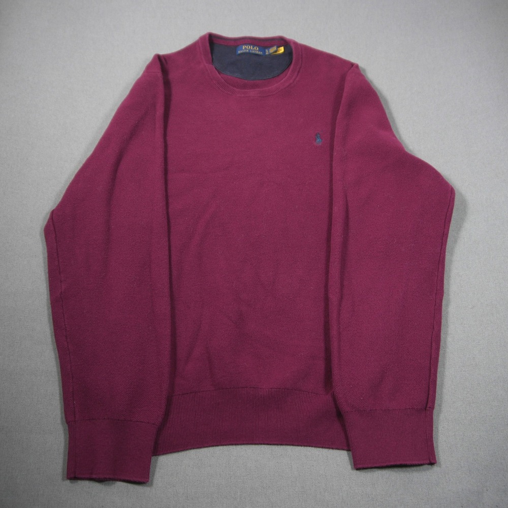 Polo Ralph Lauren Waffle Knit Crewneck Men Sweater XL Prep Thermal Skate Pony